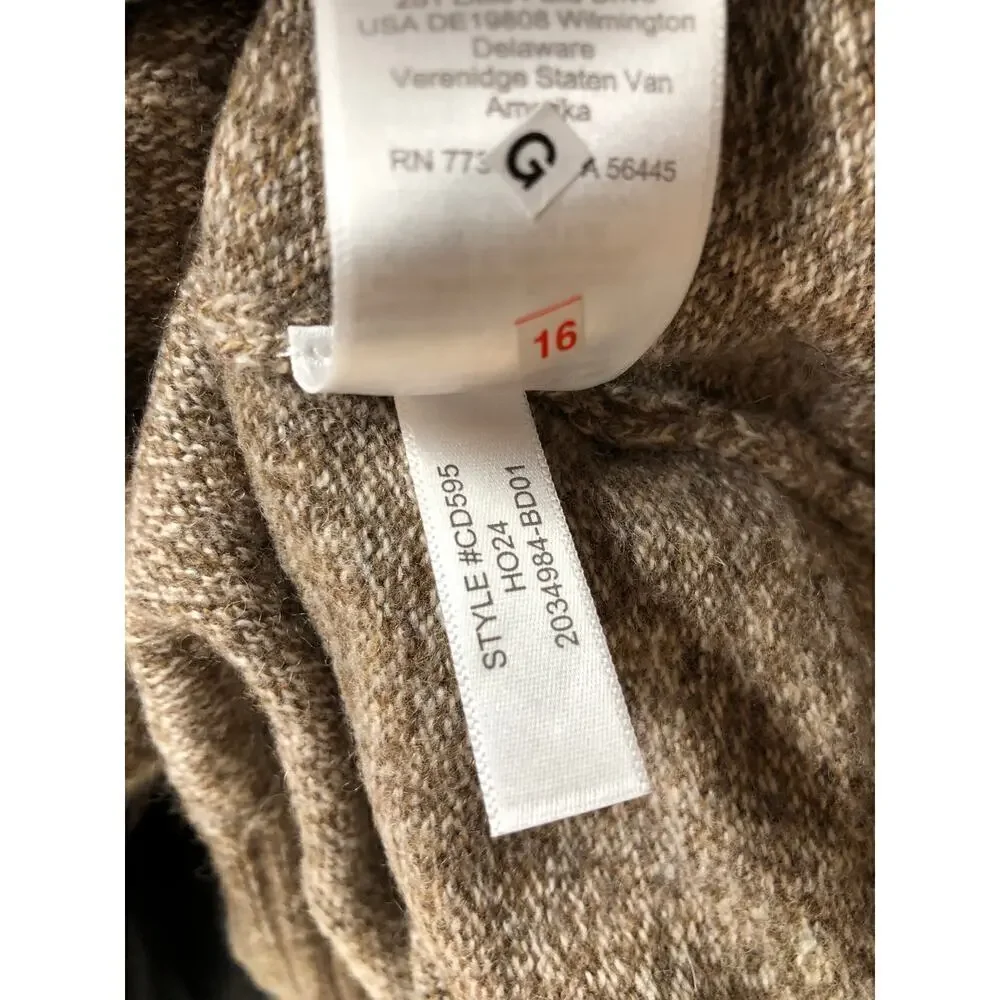 J. Crew Marled Sweater Half Zip Supersoft Lambswool Blend Mole Brown NWT Medium